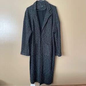 Suzanne Betro  light weight trench coat black speckled size 2x